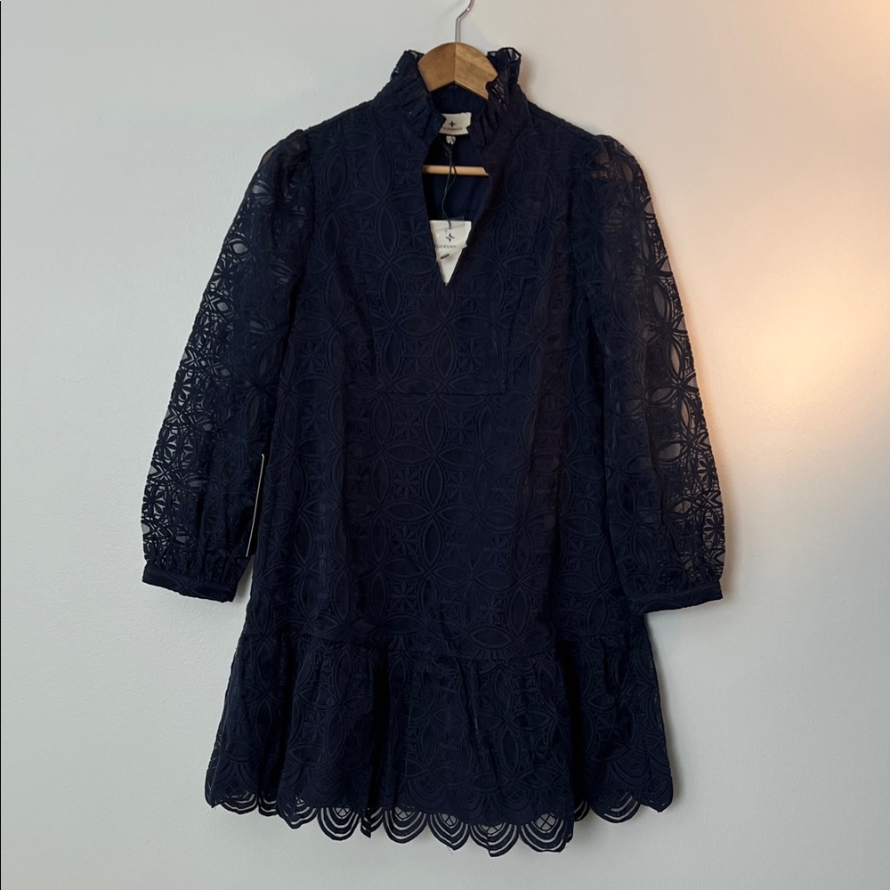 Tuckernuck Navy Lace Mini Dress